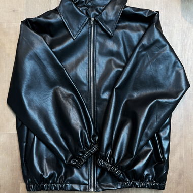 Baggy Kunstlederjacke schwarz