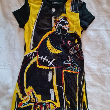 Abito Desigual Nero/Giallo S