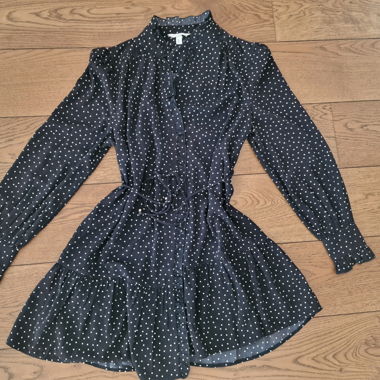 Robe à Pois Noire Gr. S
