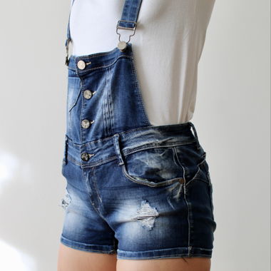 Latzhose Shorts, blau