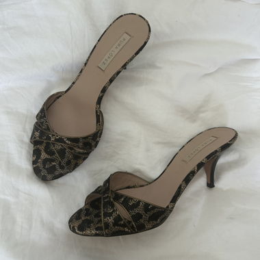 Free Shipping Y2K Leopard High-Heel Mules