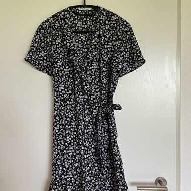 Floral Blue and White Wrap Dress Only