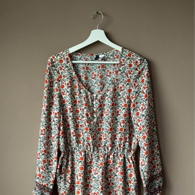 long-sleeve floral romper