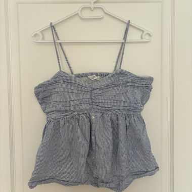 Babydoll top striped blue and white