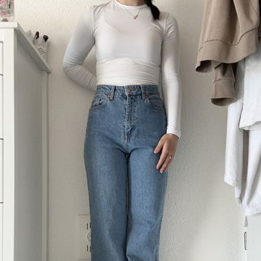 blue wide leg jeans
