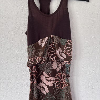 Louise Fd. Top – Y2K Boho Floral Brown