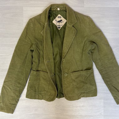 Blazer in velluto a coste oliva