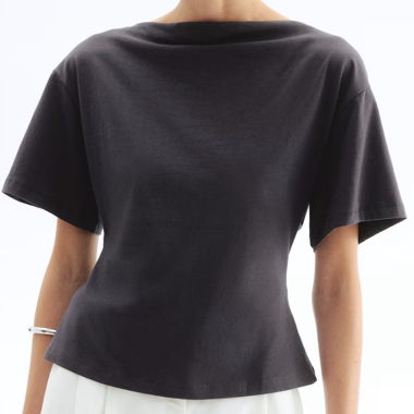T-shirt noir à manches courtes H&M