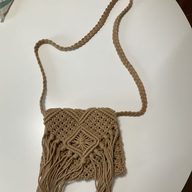Beige Stofftasche im Bohemian Style