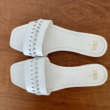 Zara White Mules, 38