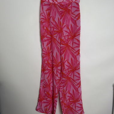 Rosa Blumenmuster Weite Hose