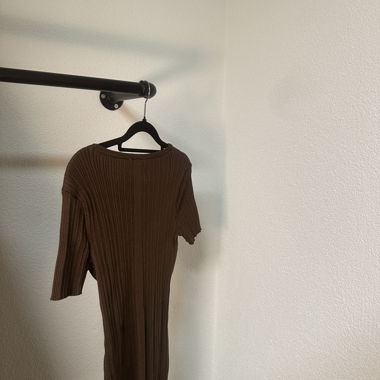 Braunes Ribbed Kleid