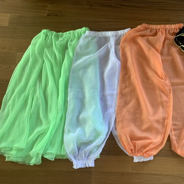 Belly dancing pants, skirt, top & veil