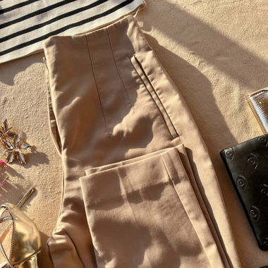 Pantalon élégant, taille haute 