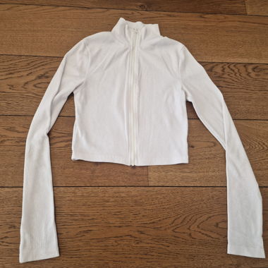 Veste courte zippée crop blanc