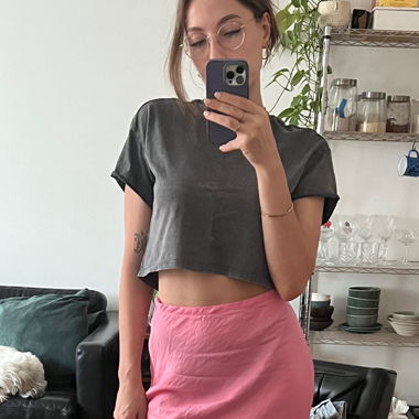 pink rosa midi maxi satin skirt