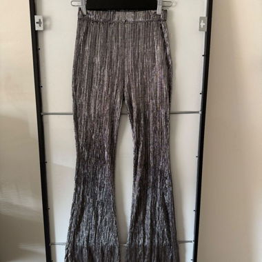 Pantaloni Vicolo plissé argento, Taglia S