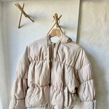 Doudoune beige Crop H&M