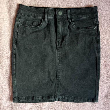 Schwarzer Denim-Rock