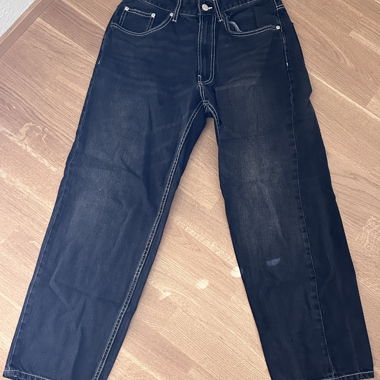 BERSHKA BAGGY DENIM - NOIR