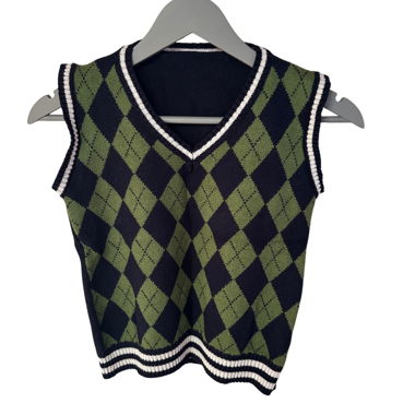Cute 90s College-Style Sweater Vest S