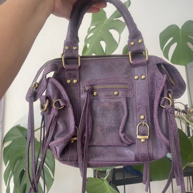 Sac à main cuir violet