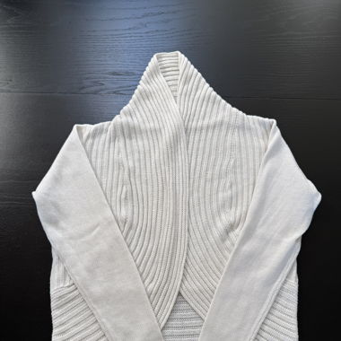 White Open Waterfall Cardigan