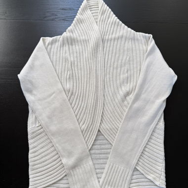 White Open Waterfall Cardigan