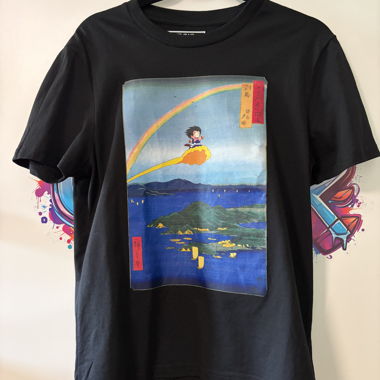 T-shirt Nero con Stampa