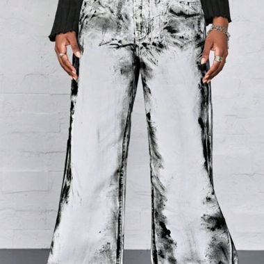 verwaschene weisse jeans