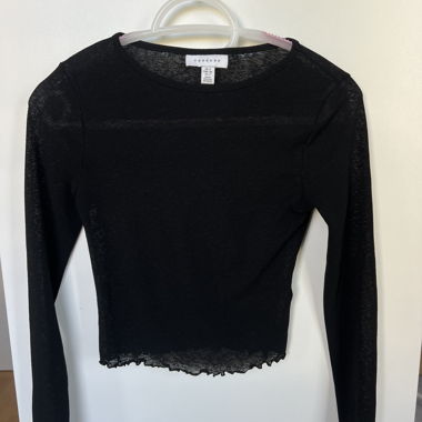 Top Topshop nero a maniche lunghe, taglia 36