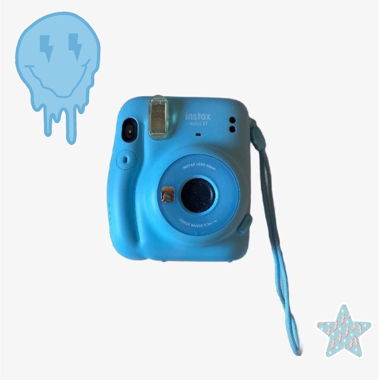 Hellblaue polaroid