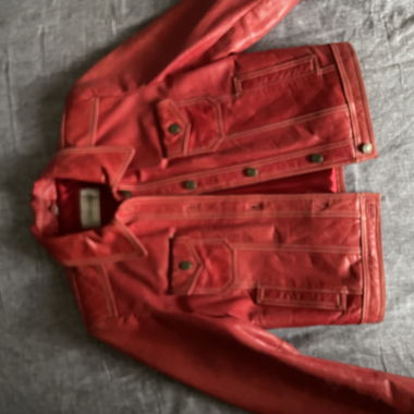 Red genuine leather jacket