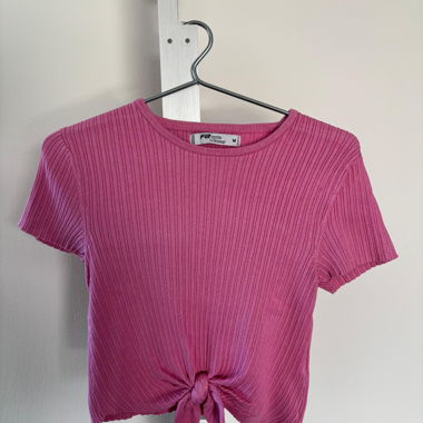 Pink Ribbed Knit Top