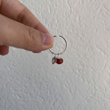 Bague charme persimmon argentée