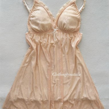 Babydoll arancione in mesh morbido taglia S/M