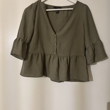 Green ruffle top