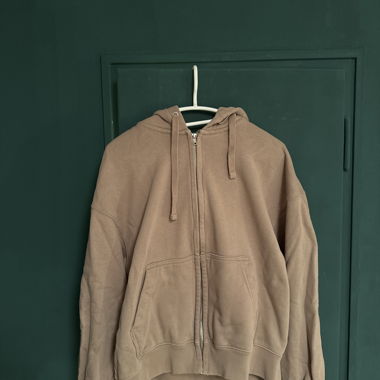 Beige Zip Hoodie