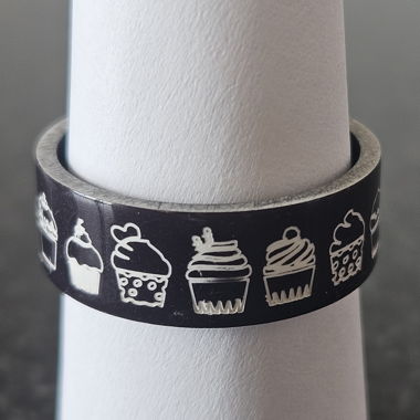 Mood Addon in black polymer/cupcake, size 52