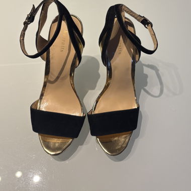 Sandali platform dorati con tacco