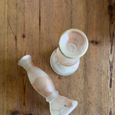 2 Opaque Candlesticks