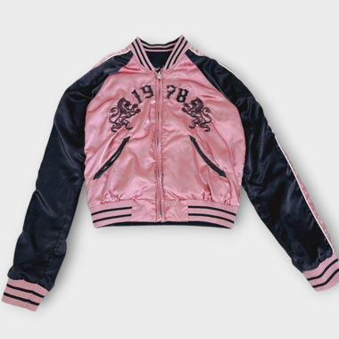 Giacca Diesel reversibile in raso Rosa/Nero