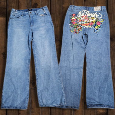 Jeans Ed Hardy distrutti
