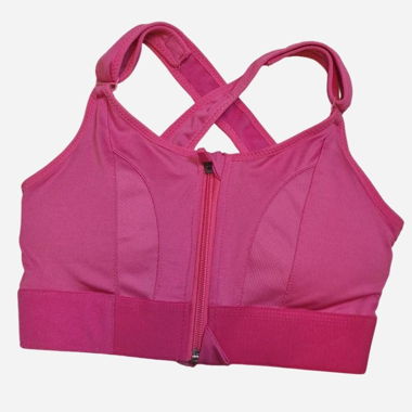 Reggiseno sportivo rosa con cerniera frontale