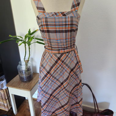 Robe courte vintage à carreaux 