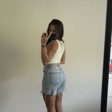 short in denim