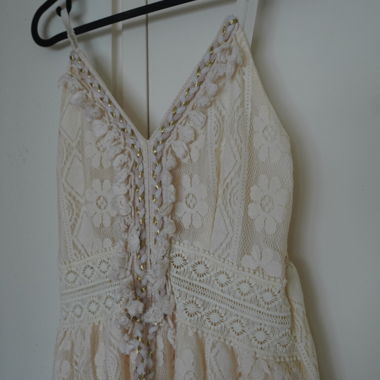 Bohemian Lace Dress in Off-White – Size S