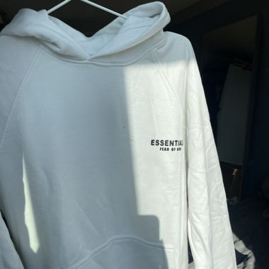 Essentials white hoodie 