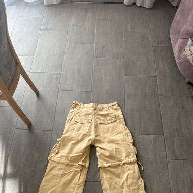 103L 36W beige Cargohose mit abnehmbaren Hosenbein