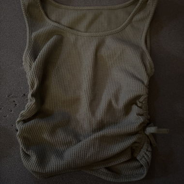 Ribbed khaki tank top